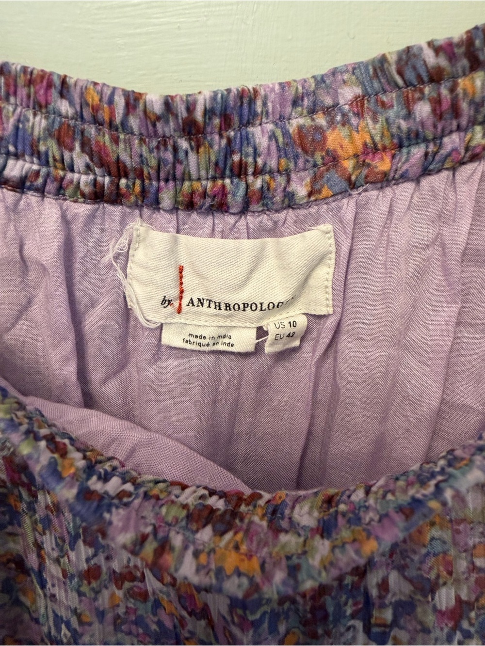 Anthropologie Lavender Floral Tiered Maxi Skirt - Picture 2 of 5